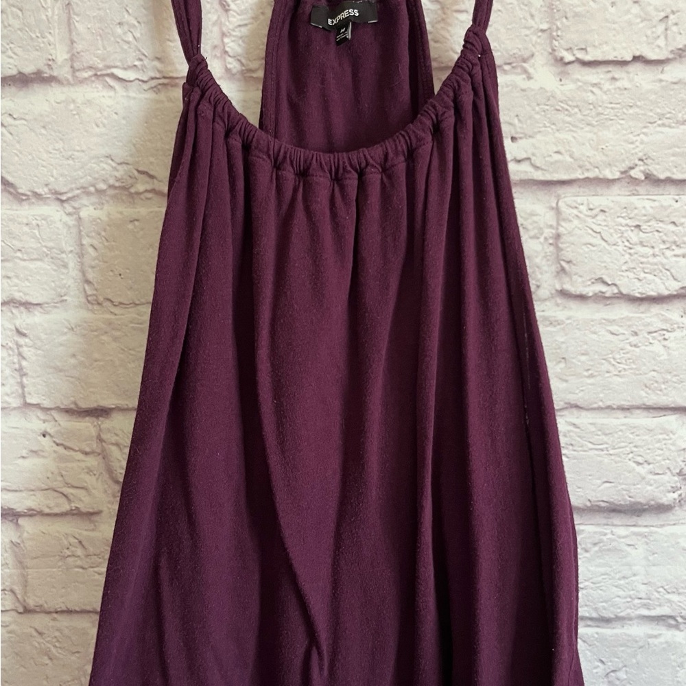 Express Purple Ruched Tank Top